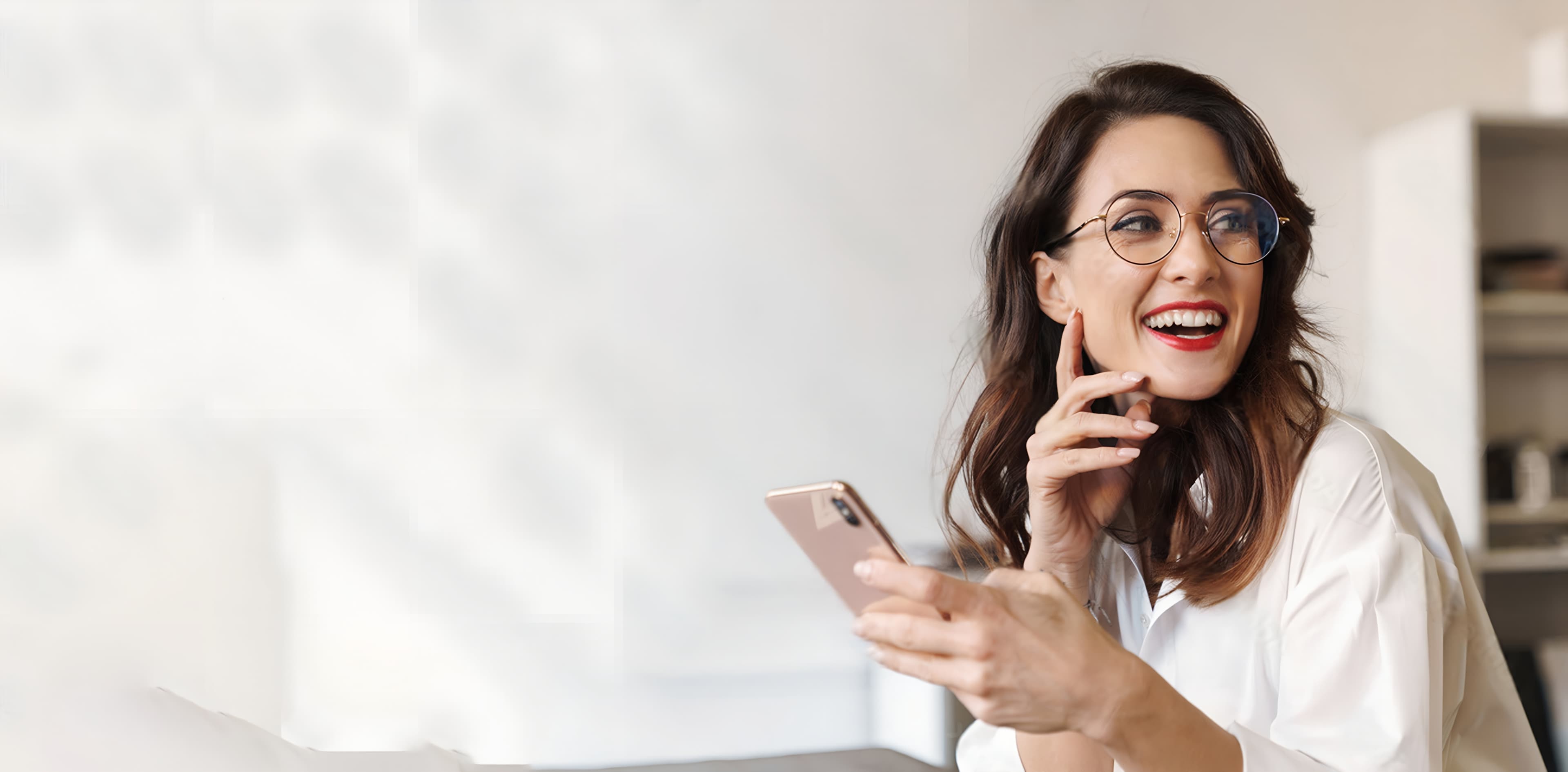 Hero Image showing a woman with a phone